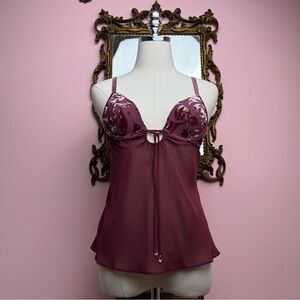 Victoria’s Secret Very Sexy Mauve Velvet Burnout Underwire Bra Cami Camisole